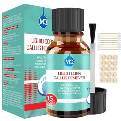 MQ LIQUID WART&CORN REMOVER, 15 ml Wart Remover, solution contre les cornes et les callosités, élimine les cors, les verrues, le maïs, soulage les douleurs de maïs et les soins des pieds, élimine les MQ LIQUID WART&CORN REMOVER, 15 ml Wart Remover, solution contre les cornes et les callosités, élimine les cors, les verrues, le maïs, soulage les douleurs de maïs et les soins des pieds, élimine les