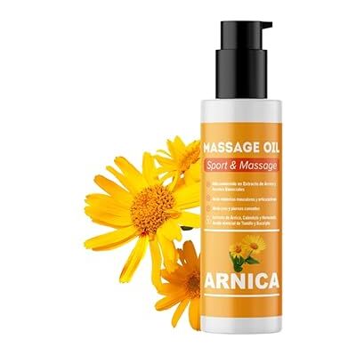QKnatur Huile d'ARNICA Huile de massage aux extraits d'Arnica, Calendula et Hamamélis Récupération musculaire 100 ml. Effet relaxant pour tous types de douleurs musculaires, épaules, genoux QKnatur Huile d'ARNICA Huile de massage aux extraits d'Arnica, Calendula et Hamamélis Récupération musculaire 100 ml. Effet relaxant pour tous types de douleurs musculaires, épaules, genoux