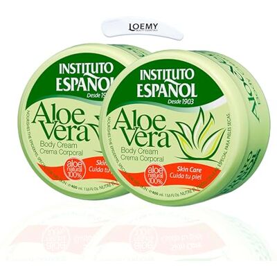 Instituto Español Creme Corps Hydratante Aloe Vera, Crème Hydratante Quotidien pour Visage, Mains, Multi-usages apaisante, naturelle pour tous les jours, Set 800ml Instituto Español Creme Corps Hydratante Aloe Vera, Crème Hydratante Quotidien pour Visage, Mains, Multi-usages apaisante, naturelle pour tous les jours, Set 800ml