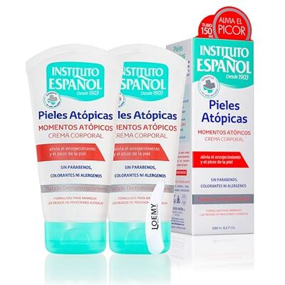 Instituto Español Crème Hydratante I'irritation de l'eczéma, Crème Corps pour peau Atopique Quotidien Multi-usages apaisante régénérante et naturelle pour Corps, Set 300ml Instituto Español Crème Hydratante I'irritation de l'eczéma, Crème Corps pour peau Atopique Quotidien Multi-usages apaisante régénérante et naturelle pour Corps, Set 300ml