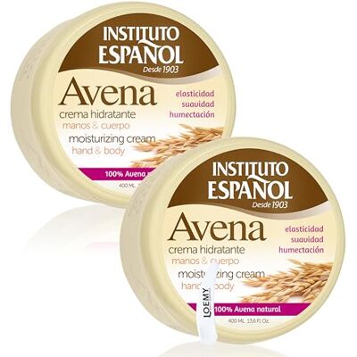 Instituto Español Avoine Crème Corps Hydratante Femme, Homme, Traitement et élasticité pour peau sèche, gercée, Idéal pour toute la famille, lot de 800ml Instituto Español Avoine Crème Corps Hydratante Femme, Homme, Traitement et élasticité pour peau sèche, gercée, Idéal pour toute la famille, lot de 800ml