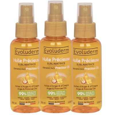 Evoluderm Huile Sublimatrice Huile Précieuse 100 ml 99% d'Origine Naturelle Végan Fabrication Française Lot de 3 x 100 ml Evoluderm Huile Sublimatrice Huile Précieuse 100 ml 99% d'Origine Naturelle Végan Fabrication Française Lot de 3 x 100 ml