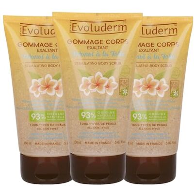 Evoluderm Gommage Corps Exaltant Monoi à la Folie – 150 ml – Fabrication Française – Lot de 3 x 150 ml Evoluderm Gommage Corps Exaltant Monoi à la Folie – 150 ml – Fabrication Française – Lot de 3 x 150 ml