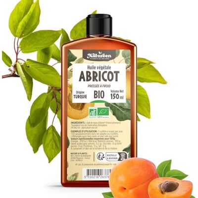 Planète au Naturel Huile de Noyau d'Abricot Bio 150 ml AB Natureen Pure, Naturelle et Pressée à froid Alimentaire Planète au Naturel Huile de Noyau d'Abricot Bio 150 ml AB Natureen Pure, Naturelle et Pressée à froid Alimentaire