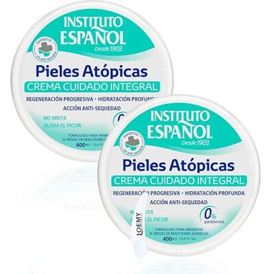 Instituto Español Crème Corps Atopique Hydratante soins de la peau atopique, sensible, Crème Hydratante Quotidien Apaisante Régénérante et Naturelle pour Corps, Mains, set 800ml Instituto Español Crème Corps Atopique Hydratante soins de la peau atopique, sensible, Crème Hydratante Quotidien Apaisante Régénérante et Naturelle pour Corps, Mains, set 800ml