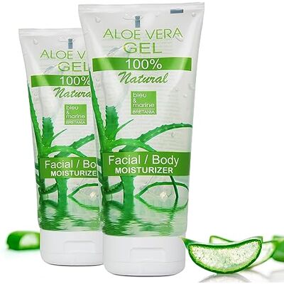 bleu & marine Bretania Gel Aloe Vera Bio 100% Naturel Soins Visage, Cheveux, Corps Ultra Hydratant, Anti Acné, Cicatrices Jus Natif Frais, 200 ml (Lot de 2) bleu & marine Bretania Gel Aloe Vera Bio 100% Naturel Soins Visage, Cheveux, Corps Ultra Hydratant, Anti Acné, Cicatrices Jus Natif Frais, 200 ml (Lot de 2)