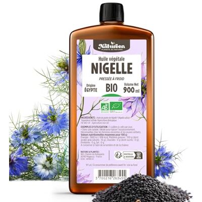 Planète au Naturel Huile de NIGELLE Bio 900 ml Natureen Pure, Naturelle et Pressée à froid Alimentaire Planète au Naturel Huile de NIGELLE Bio 900 ml Natureen Pure, Naturelle et Pressée à froid Alimentaire