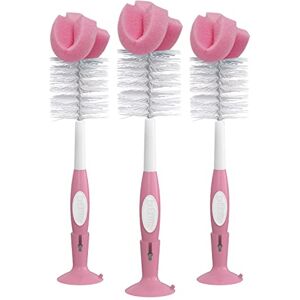 Dr. Brown's Lot de 3 brosses de nettoyage réutilisables pour biberon avec support à ventouse, brosse à récurer et nettoyeur de tétons, rose Dr. Brown's Lot de 3 brosses de nettoyage réutilisables pour biberon avec support à ventouse, brosse à récurer et nettoyeur de tétons, rose