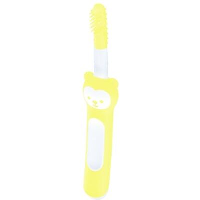 MAM Brosse de massage des gencives pour bébé pour soulager et nettoyer les éruptions cutanées des premières dents, avec protection de sécurité, manche ergonomique et antidérapant, neutre, lot de 1 MAM Brosse de massage des gencives pour bébé pour soulager et nettoyer les éruptions cutanées des premières dents, avec protection de sécurité, manche ergonomique et antidérapant, neutre, lot de 1