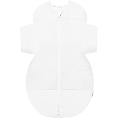 Happiest Baby SNOO Sleep Sack Couverture d'emmaillotage 100 % coton bio pour bébé – Conçue par des médecins pour un développement sain des hanches (blanc, taille S) Happiest Baby SNOO Sleep Sack Couverture d'emmaillotage 100 % coton bio pour bébé – Conçue par des médecins pour un développement sain des hanches (blanc, taille S)