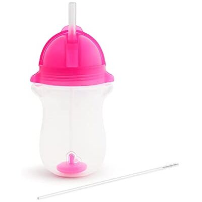 Munchkin Click Lock Tip and Sip Weighted Straw Cup, 10oz/296 ml, 1 pack, Pink Munchkin Click Lock Tip and Sip Weighted Straw Cup, 10oz/296 ml, 1 pack, Pink