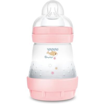 MAM Biberon Easy Start 160 ml, Biberon anti-colique pour allaitement mixte qui réduit les bulles d'air et le risque de coliques, accessoires bébé auto-stérilisants et avec tétine taille 1, lilas MAM Biberon Easy Start 160 ml, Biberon anti-colique pour allaitement mixte qui réduit les bulles d'air et le risque de coliques, accessoires bébé auto-stérilisants et avec tétine taille 1, lilas