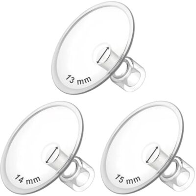 Maymom MyFit Flanges Saucer Goldie Pack 13 14 15 mm Compatibel met Medela Borstkolven en Wide Base en Narrow Base Connectors Maymom MyFit Flanges Saucer Goldie Pack 13 14 15 mm Compatibel met Medela Borstkolven en Wide Base en Narrow Base Connectors