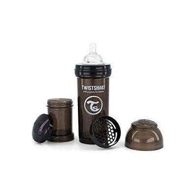 Twistshake Anti-Colic Baby Bottle with Milk Powder Container and Mixer 260ml Medium Flow Silicone Breast-Like Nipple BPA- Free Baby Milk Bottle Suitable for 2+ Month Babies Black Twistshake Anti-Colic Baby Bottle with Milk Powder Container and Mixer 260ml Medium Flow Silicone Breast-Like Nipple BPA- Free Baby Milk Bottle Suitable for 2+ Month Babies Black