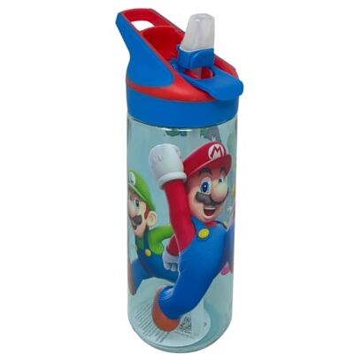 CARTOON Gourde Super Mario Nintendo 620 ml en Tritan Bouteille pop-up avec paille intégrée sans BPA pour enfants, école, sport et loisirs CARTOON Gourde Super Mario Nintendo 620 ml en Tritan Bouteille pop-up avec paille intégrée sans BPA pour enfants, école, sport et loisirs