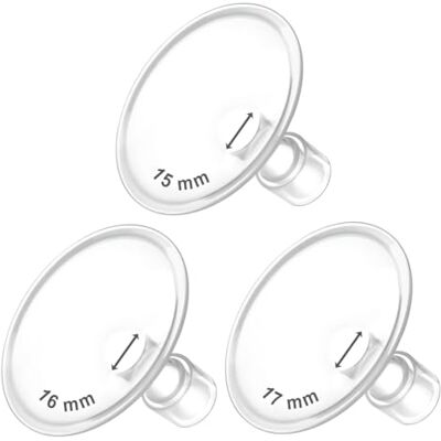 Maymom Brides MyFit Crater Goldie Pack – Ensemble 3 tailles (15/16/17 mm), compatibles avec tire-laits Medela et connecteurs base large ou étroite, sans BPA Maymom Brides MyFit Crater Goldie Pack – Ensemble 3 tailles (15/16/17 mm), compatibles avec tire-laits Medela et connecteurs base large ou étroite, sans BPA