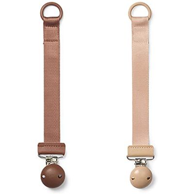 Elodie Details Pack de 2 Attache-Tétine en Tissu et Clip en Bois, pour Bébé Garçon et Fille, Anneau Universel en Silicone, S'adapte à Toutes les Sucettes Blushing Pink/Burned Clay, Rose Elodie Details Pack de 2 Attache-Tétine en Tissu et Clip en Bois, pour Bébé Garçon et Fille, Anneau Universel en Silicone, S'adapte à Toutes les Sucettes Blushing Pink/Burned Clay, Rose