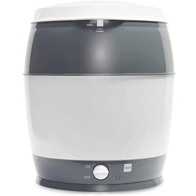 MAM Stérilisateur électrique à Vapeur pour biberons, tétines et Accessoires, Vaporisateur fiable avec Panier supérieur et Pince, Gris MAM Stérilisateur électrique à Vapeur pour biberons, tétines et Accessoires, Vaporisateur fiable avec Panier supérieur et Pince, Gris