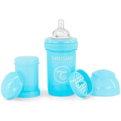 Twistshake Anti-Colic Baby Bottle with Milk Powder Container and Mixer 180ml Slow Flow Silicone Breast-Like Nipple BPA- Free Baby Milk Bottle Suitable for Newborn Babies (0+) Blue Twistshake Anti-Colic Baby Bottle with Milk Powder Container and Mixer 180ml Slow Flow Silicone Breast-Like Nipple BPA- Free Baby Milk Bottle Suitable for Newborn Babies (0+) Blue