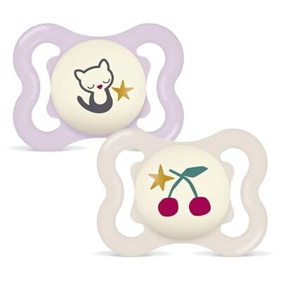 MAM Supreme Night Lot de 2 tétines lumineuses, en silicone SkinSoft, de 0 à 6 mois, de 0 à 6 mois, avec boîte de transport et de stérilisation, pour bébé de 0 à 6 mois MAM Supreme Night Lot de 2 tétines lumineuses, en silicone SkinSoft, de 0 à 6 mois, de 0 à 6 mois, avec boîte de transport et de stérilisation, pour bébé de 0 à 6 mois