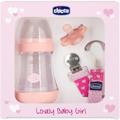 Chicco Perfect 5 coffret cadeau, rose 1 flacon de 150 ml p5, 1 physioforma minisoft, 1 clip mode Chicco Perfect 5 coffret cadeau, rose 1 flacon de 150 ml p5, 1 physioforma minisoft, 1 clip mode