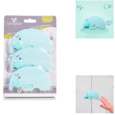 Cangaroo Kangourou fermeture de sécurité pour enfants Henry fermeture sécurité trois pièces coller, couleur : turquoise Cangaroo Kangourou fermeture de sécurité pour enfants Henry fermeture sécurité trois pièces coller, couleur : turquoise