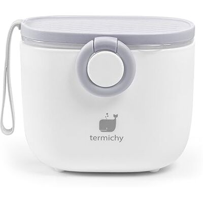 Termichy Distributeur de lait en poudre pour bébé, 250 g hermétique, avec grattoir et cuillère (gris & blanc, 1 pièce) Termichy Distributeur de lait en poudre pour bébé, 250 g hermétique, avec grattoir et cuillère (gris & blanc, 1 pièce)
