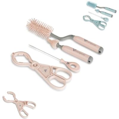 Cangaroo Lot de 4 brosses de nettoyage pour biberon 2 brosses à paille Couleur : rose Cangaroo Lot de 4 brosses de nettoyage pour biberon 2 brosses à paille Couleur : rose