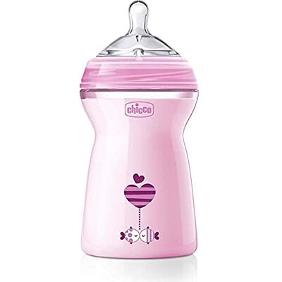 Chicco Bib Natfeel 6m + Girl, 330 ml, roze Chicco Bib Natfeel 6m + Girl, 330 ml, roze