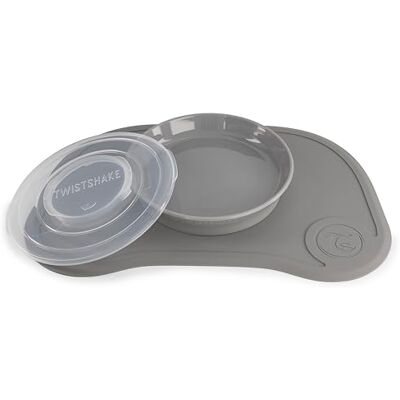 Twistshake Click Mat 38 x 25 cm Napperons pour Table + Scellé Assiette d'Apprentissage avec Couvercles pour Le Repas de Bébés, Set de Vaisselle pour Nourriture, Sans BPA, 6+ Mois, Gris Pastel, ⌀ 5cm Twistshake Click Mat 38 x 25 cm Napperons pour Table + Scellé Assiette d'Apprentissage avec Couvercles pour Le Repas de Bébés, Set de Vaisselle pour Nourriture, Sans BPA, 6+ Mois, Gris Pastel, ⌀ 5cm