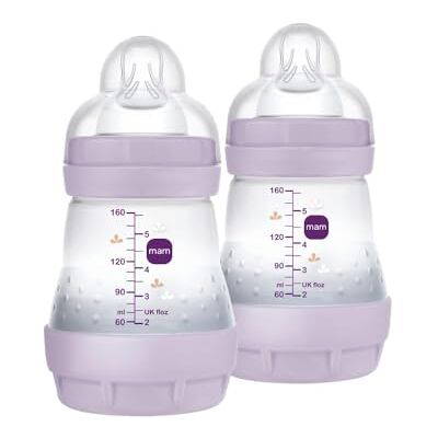MAM Biberon Easy Start Anticolique Lot de 2 Biberons pour enfants de 0 à 4 mois, 160 ml, tétine débit 1 pendant 0 mois en silicone SkinSoft, Bio-circulaire, Rose MAM Biberon Easy Start Anticolique Lot de 2 Biberons pour enfants de 0 à 4 mois, 160 ml, tétine débit 1 pendant 0 mois en silicone SkinSoft, Bio-circulaire, Rose