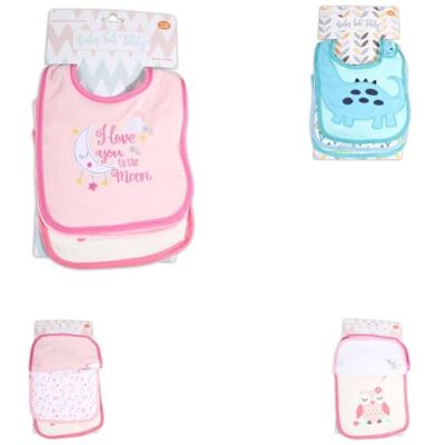 Cangaroo set 3 bavoirs bébé Tibby velcro, imperméable lavable dès la naissance, coloris:rose Cangaroo set 3 bavoirs bébé Tibby velcro, imperméable lavable dès la naissance, coloris:rose