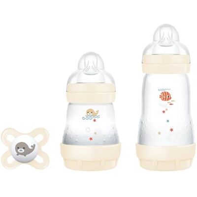 MAM Lot de 2 Biberon Easy Start Anticolique 160 ml et 260 ml avec tétine en silicone SkinSoftTM, avec tétine Original Start, 0+ mois, neutre MAM Lot de 2 Biberon Easy Start Anticolique 160 ml et 260 ml avec tétine en silicone SkinSoftTM, avec tétine Original Start, 0+ mois, neutre