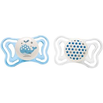 Chicco Physio Light Silicone Fopspeen X2 Blauw 2 6M Chicco Physio Light Silicone Fopspeen X2 Blauw 2 6M