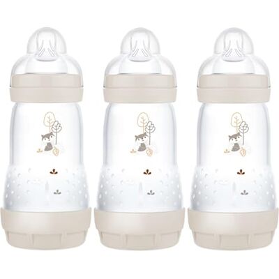 MAM Easy Start Lot de 3 biberons anti-coliques (3 x 260) Auto-stérilisants Tétines à débit moyen Taille 2 Essentiels pour nouveau-né Coquillage (différents modèles) MAM Easy Start Lot de 3 biberons anti-coliques (3 x 260) Auto-stérilisants Tétines à débit moyen Taille 2 Essentiels pour nouveau-né Coquillage (différents modèles)