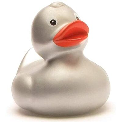 Duckshop Silvana Canard de bain avec couineur Argenté Taille L 9 cm Duckshop Silvana Canard de bain avec couineur Argenté Taille L 9 cm