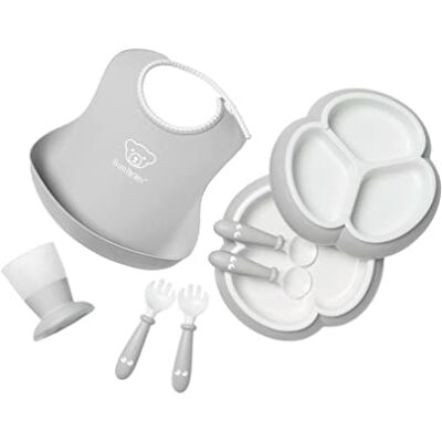 BabyBjörn Vaisselle Complète avec Bavoir, 8 uni. Gris BabyBjörn Vaisselle Complète avec Bavoir, 8 uni. Gris