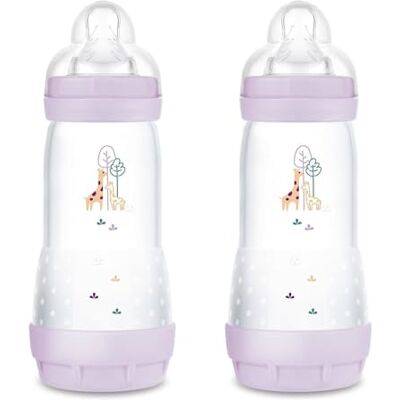 MAM Biberon Anti-Coliche 260 ml Lot de 6, Girl Mix conci, taille 1 dès la naissance, lingettes hygiéniques, 24 pièces MAM Biberon Anti-Coliche 260 ml Lot de 6, Girl Mix conci, taille 1 dès la naissance, lingettes hygiéniques, 24 pièces