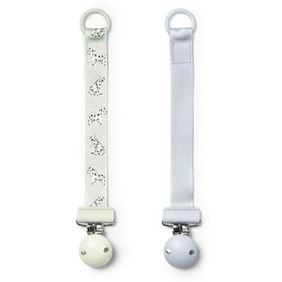 Elodie Details Lot de 2 attache-tétines, en tissu et clip en bois, anneau universel en silicone, s'adapte à tous les tétines, design scandinave Darling Dalmatians/Bermuda Blue Elodie Details Lot de 2 attache-tétines, en tissu et clip en bois, anneau universel en silicone, s'adapte à tous les tétines, design scandinave Darling Dalmatians/Bermuda Blue