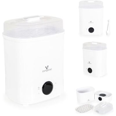 Cangaroo Kangourou Stérilisateur Cai Sèche-cheveux 2 en 1 jusqu'à 6 biberons, écran LCD, tactile, couleurs : blanc Cangaroo Kangourou Stérilisateur Cai Sèche-cheveux 2 en 1 jusqu'à 6 biberons, écran LCD, tactile, couleurs : blanc