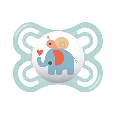 MAM Perfect Sucette en silicone Skinsoft avec étui porte-sucette, 2-6 mois, bleu clair MAM Perfect Sucette en silicone Skinsoft avec étui porte-sucette, 2-6 mois, bleu clair