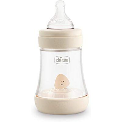 Chicco Biberons Anticoliques avec tétine en Silicone, Beige, 1 unité (paquet de 1) Chicco Biberons Anticoliques avec tétine en Silicone, Beige, 1 unité (paquet de 1)