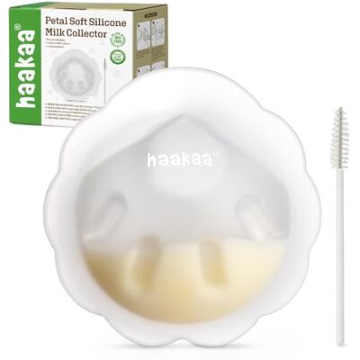haakaa Petal Soft Récipient à lait en silicone souple Discret et anti-fuite Bols de poitrine réutilisables Avec brosse de nettoyage 1 pièce haakaa Petal Soft Récipient à lait en silicone souple Discret et anti-fuite Bols de poitrine réutilisables Avec brosse de nettoyage 1 pièce