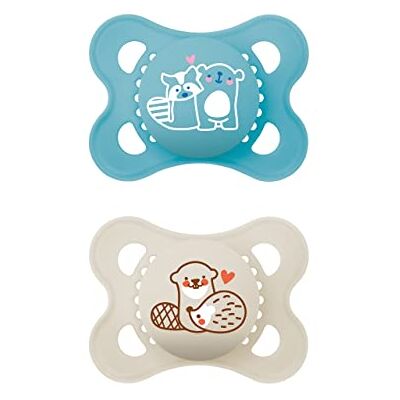 MAM Original Lot de 2 tétines, respectueuses des Dents, fabriquées à partir de matériaux durables et biologiques renouvelables, en Silicone SkinSoft, avec boîte, pour bébé de 0 à 6 Mois, MAM Original Lot de 2 tétines, respectueuses des Dents, fabriquées à partir de matériaux durables et biologiques renouvelables, en Silicone SkinSoft, avec boîte, pour bébé de 0 à 6 Mois,
