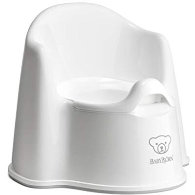 BabyBjörn Pot de toilette Blanc/gris Toilettes d'apprentissage de la propreté, facile à nettoyer, pot intérieur amovible, antidérapant BabyBjörn Pot de toilette Blanc/gris Toilettes d'apprentissage de la propreté, facile à nettoyer, pot intérieur amovible, antidérapant