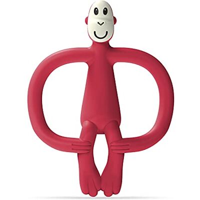 Matchstick Monkey , Anneau de dentition et applicateur de gel en silicone antimicrobien, facile à saisir, sans BPA, 3 mois et plus, 11 cm, singe rouge Matchstick Monkey , Anneau de dentition et applicateur de gel en silicone antimicrobien, facile à saisir, sans BPA, 3 mois et plus, 11 cm, singe rouge