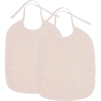 MEYCO Bavoir à nouer lot de 2 éponge bavoir enfant Soft Pink 100% coton Certifié Oeko Tex Bavoirs pour bébé séchage rapide lavable en machine MEYCO Bavoir à nouer lot de 2 éponge bavoir enfant Soft Pink 100% coton Certifié Oeko Tex Bavoirs pour bébé séchage rapide lavable en machine