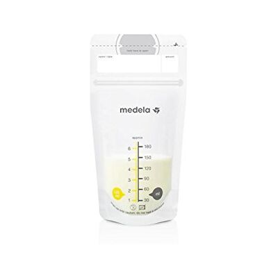 Medela Lot de 50 sacs de stockage de lait maternel de 180 ml, lot de 50 sacs de collecte de lait maternel sans BPA avec double fermeture, congélation et décongélation rapide Medela Lot de 50 sacs de stockage de lait maternel de 180 ml, lot de 50 sacs de collecte de lait maternel sans BPA avec double fermeture, congélation et décongélation rapide