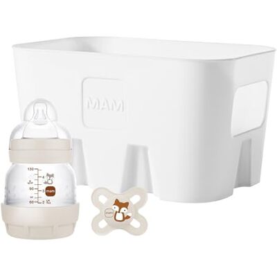 MAM Easy Start Ensemble anti-colique, taille XS, premier équipement pour bébé, avec biberon anti-colique (130 ml), tétine taille 0, tétine Start et panier à biberons, cadeau pour bébé, dès la MAM Easy Start Ensemble anti-colique, taille XS, premier équipement pour bébé, avec biberon anti-colique (130 ml), tétine taille 0, tétine Start et panier à biberons, cadeau pour bébé, dès la
