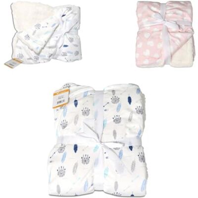 Cangaroo couverture bébé Shaggy, taille 105 x 75 cm, couverture bébé douillette, coloris:bleu Cangaroo couverture bébé Shaggy, taille 105 x 75 cm, couverture bébé douillette, coloris:bleu